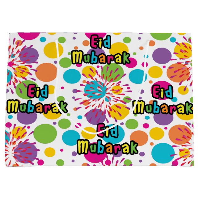 Grand Sac Cadeau Large Eid Mubarak Gift Bag (Devant)