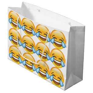 Grand Sac Cadeau Larmes pleurantes riantes d'emoji de joie