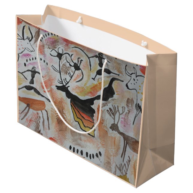 Grand Sac Cadeau L'art rupestre Abstrait (Dos Angle)