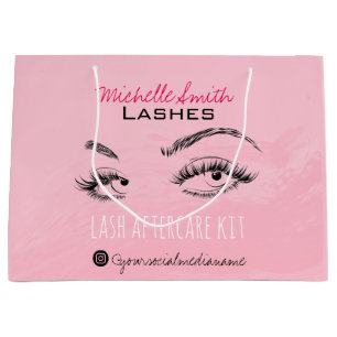 Grand Sac Cadeau Lash extension Lashes Brow Pink Lash Kit de soins 
