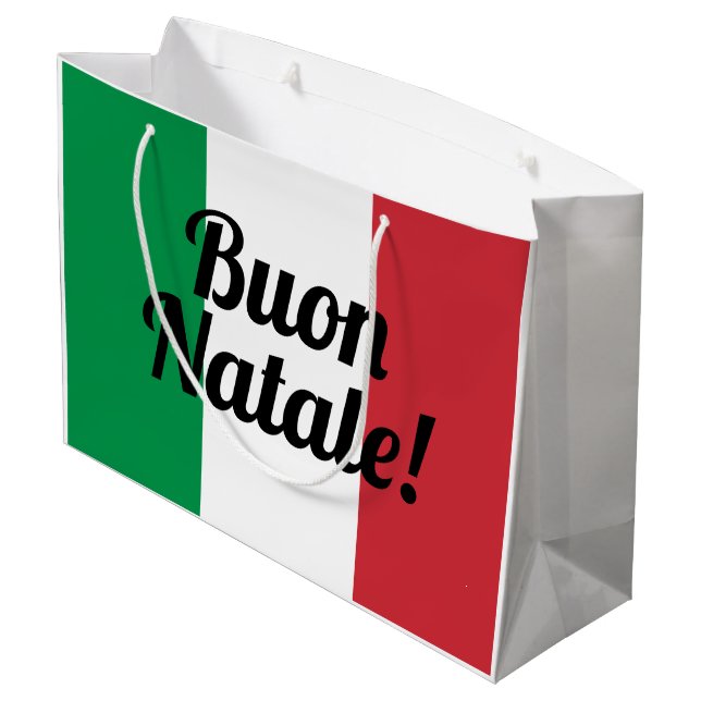 Grand Sac Cadeau Le cadeau italien de Joyeux Noël de drapeau de (Dos Angle)