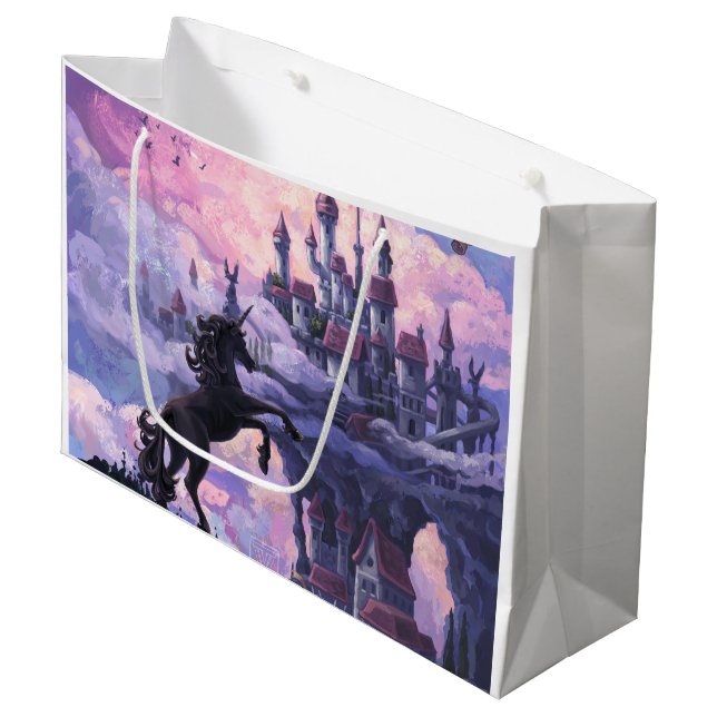 Grand Sac Cadeau Le château de Unicorn (Devant Angle)