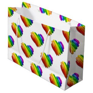 Grand Sac Cadeau Le cœur sculptural tridimensionnel de SlipperyJoe