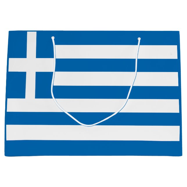 Grand Sac Cadeau Le drapeau national de la Grèce (Devant)