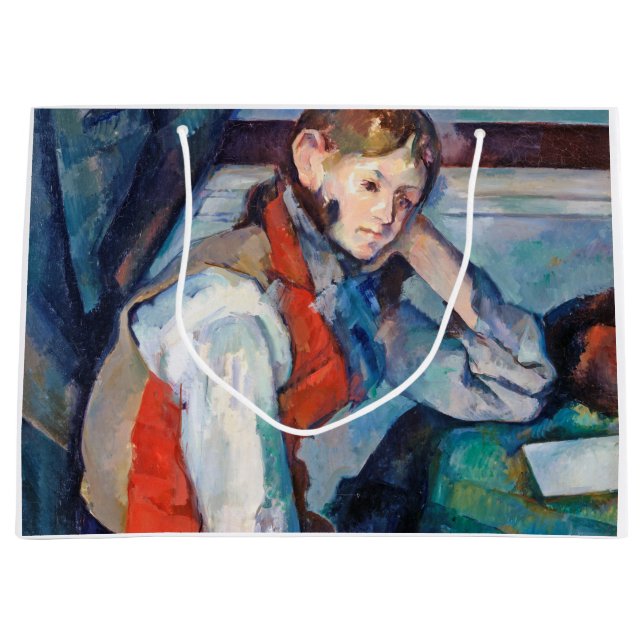 Grand Sac Cadeau Le Garçon de la Veste Rouge, Cezanne (Devant)