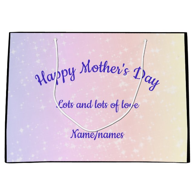 Grand Sac Cadeau Le jour de mère personnalisé (Devant)