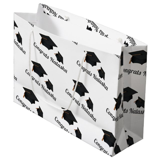 Grand Sac Cadeau Le nom du diplômé du Congrès moderne (Devant Angle)