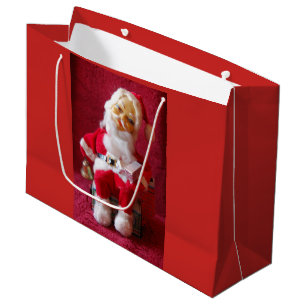 Grand Sac Cadeau Le Père Noël et Frosty Le Snowman Noël rétro