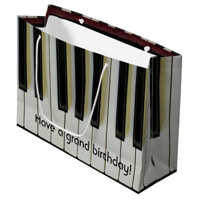 Grand Sac Cadeau Le piano grand d'anniversaire verrouille le (Devant Angle)