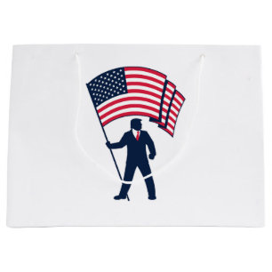 Grand Sac Cadeau Le président Trump porte le drapeau des États-Unis