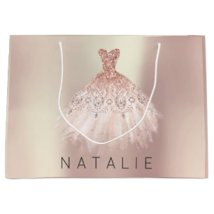 Grand Sac Cadeau Le rose de nom rougissent princesse de parties