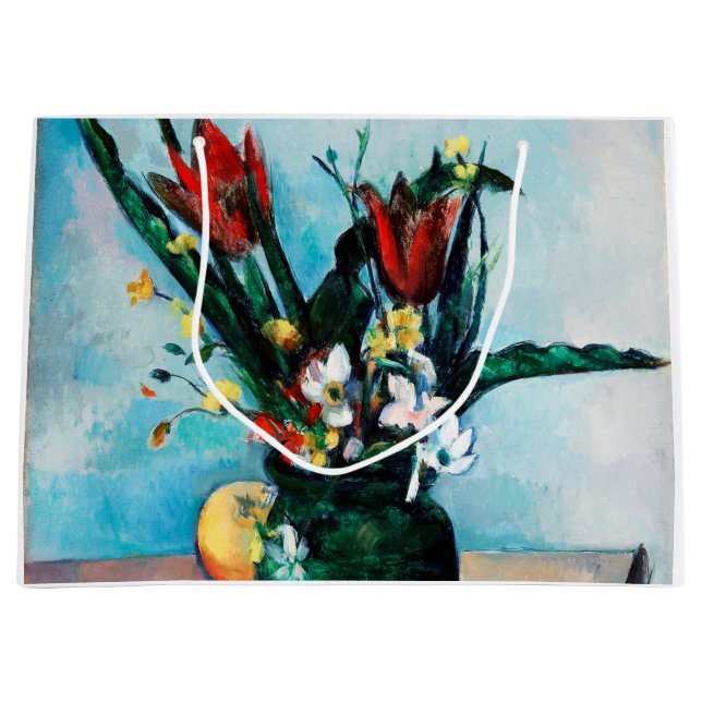 Grand Sac Cadeau Le Vase des Tulipes, Paul Cezanne (Devant)