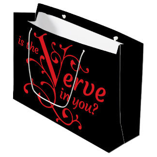 Grand Sac Cadeau Le Verve est-il en vous ? Noir & Rouge. Retourné