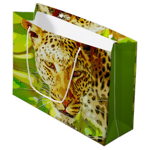 Grand Sac Cadeau Leopard africain