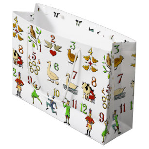 Grand Sac Cadeau Les douze jours de Noël