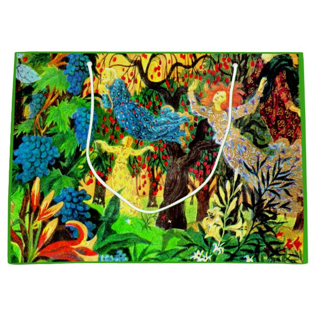 Grand Sac Cadeau les fées dans la forêt (Devant)