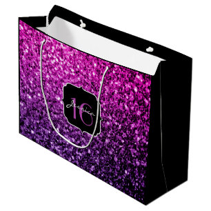 Grand Sac Cadeau Les parties scintillantes roses pourpres d'Ombre