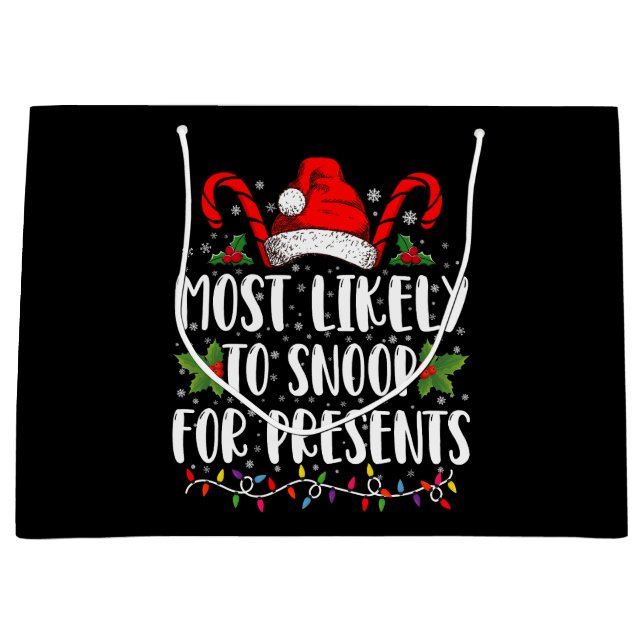 Grand Sac Cadeau Les Plus Probables À Snoop Pour Les Présentations  (Devant)