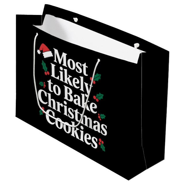 Grand Sac Cadeau Les plus susceptibles de cuire des cookies de Noël (Devant Angle)