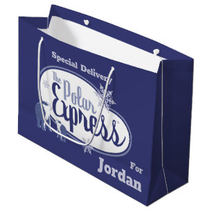 Grand Sac Cadeau L'Express polaire   Ours polaires Retro Graphisme