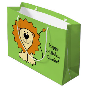 Grand Sac Cadeau Lion illustration cadeau personnalisé