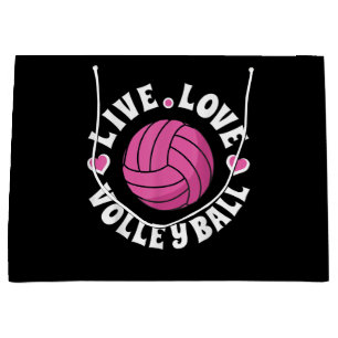 Grand Sac Cadeau Live Love Volleyball Pour Femmes Filles Volleyball