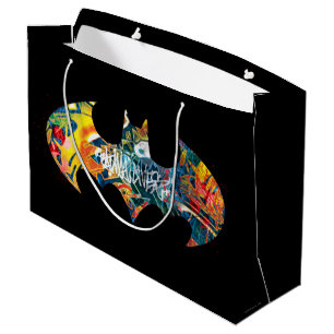 Grand Sac Cadeau Logo Batman Neon/80s Graffiti