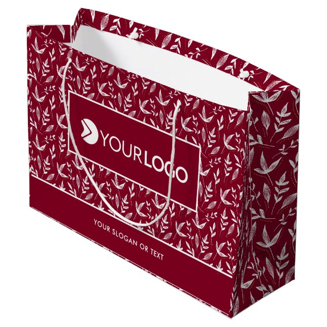 Grand Sac Cadeau Logo de l'entreprise sur mesure élégant Business B (Dos Angle)