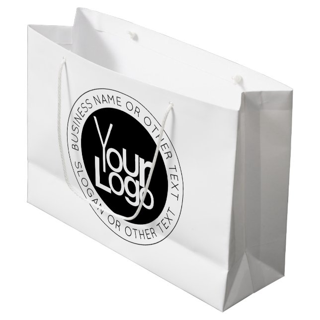 Grand Sac Cadeau Logo d'entreprise et texte moderne simple modifiab (Devant Angle)