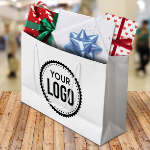 Grand Sac Cadeau Logo d'entreprise personnalisé