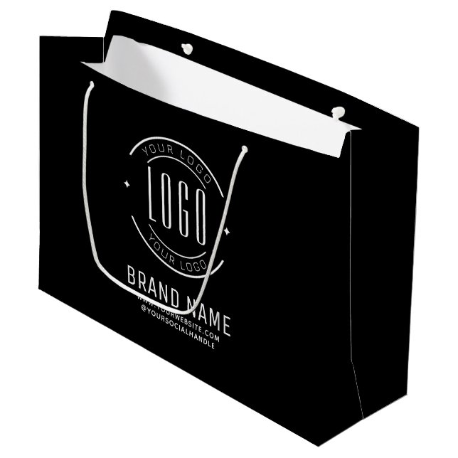 Grand Sac Cadeau Logo d'entreprise personnalisée moderne marque com (Devant Angle)