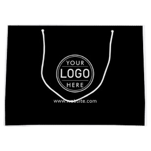 Grand Sac Cadeau Logo Entreprise Entreprise Black Company Simple