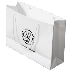 Grand Sac Cadeau Logo Entreprise Société Blanc Simple