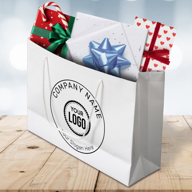Grand Sac Cadeau Logo Et Slogan Personnalisés Avec Promotions (Créateur téléchargé)