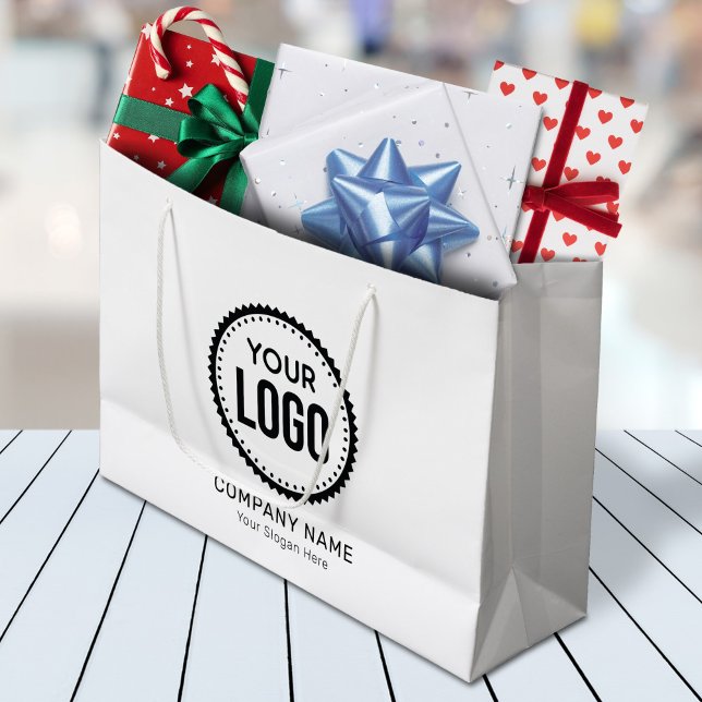 Grand Sac Cadeau Logo Et Slogan Personnalisés Avec Promotions (Créateur téléchargé)
