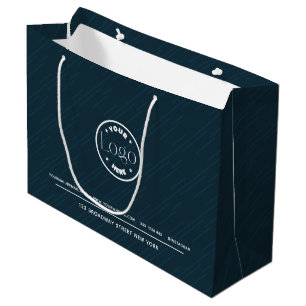 Grand Sac Cadeau Logo personnalisé   Business Promotional Navy Blue