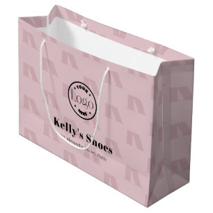 Grand Sac Cadeau Logo personnalisé élégant pour l'entreprise   Mono