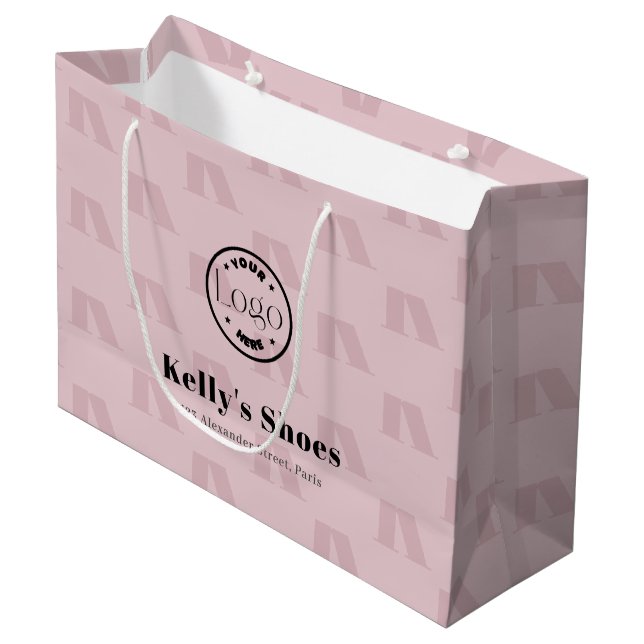 Grand Sac Cadeau Logo personnalisé élégant pour l'entreprise | Mono (Devant Angle)