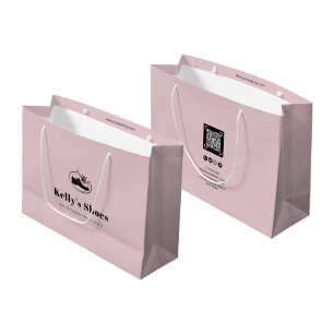 Grand Sac Cadeau Logo personnalisé élégant pour l'entreprise   QR C