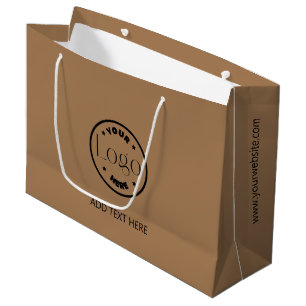 Grand Sac Cadeau Logo personnalisé   Entreprise Professionnel Brown