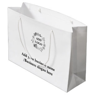 Grand Sac Cadeau Logo personnalisé simple et élégant ici société gr
