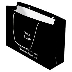 Grand Sac Cadeau Logo personnalisé simple et élégant ici société gr