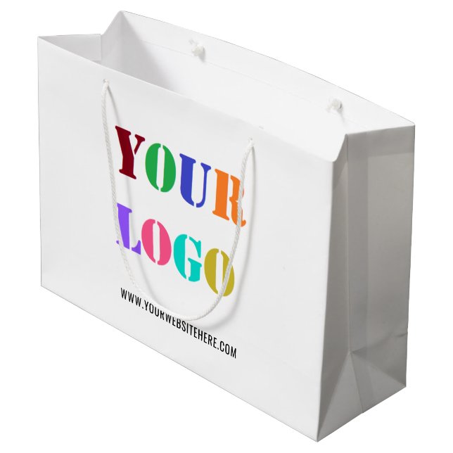 Grand Sac Cadeau Logo Personnalisé Site Web Entreprise Promotion Sa (Dos Angle)