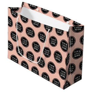 Grand Sac Cadeau Logo Professionnel Personnalisé Avec Arrière - pla