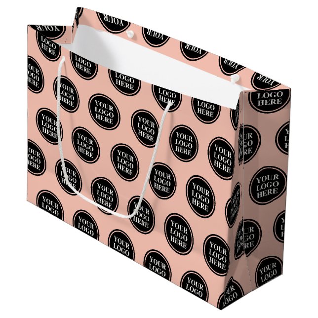Grand Sac Cadeau Logo Professionnel Personnalisé Avec Arrière - pla (Devant Angle)