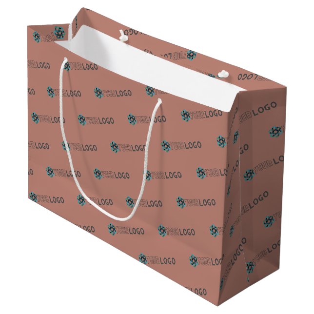 Grand Sac Cadeau Logo promotionnel/personnalisé commercial Brown (Devant Angle)