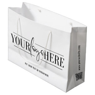 Grand Sac Cadeau Logo promotionnel personnalisé minimaliste