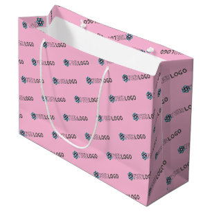 Grand Sac Cadeau Logo promotionnel sur mesure commercial rose