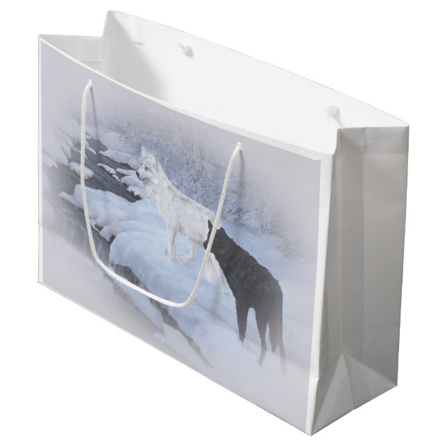 Grand Sac Cadeau Loups (Devant Angle)