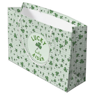 Grand Sac Cadeau Lucky Baby Green Genre Neutre St Paddys